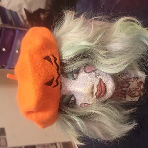 Orange Spooky Pumpkin Beret